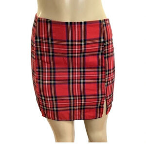 Shein plaid front slit mini skirt (Preowned)